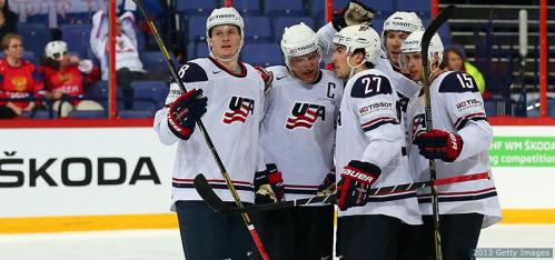 The USA Men, third at the Ice Hockey Worlds 2013